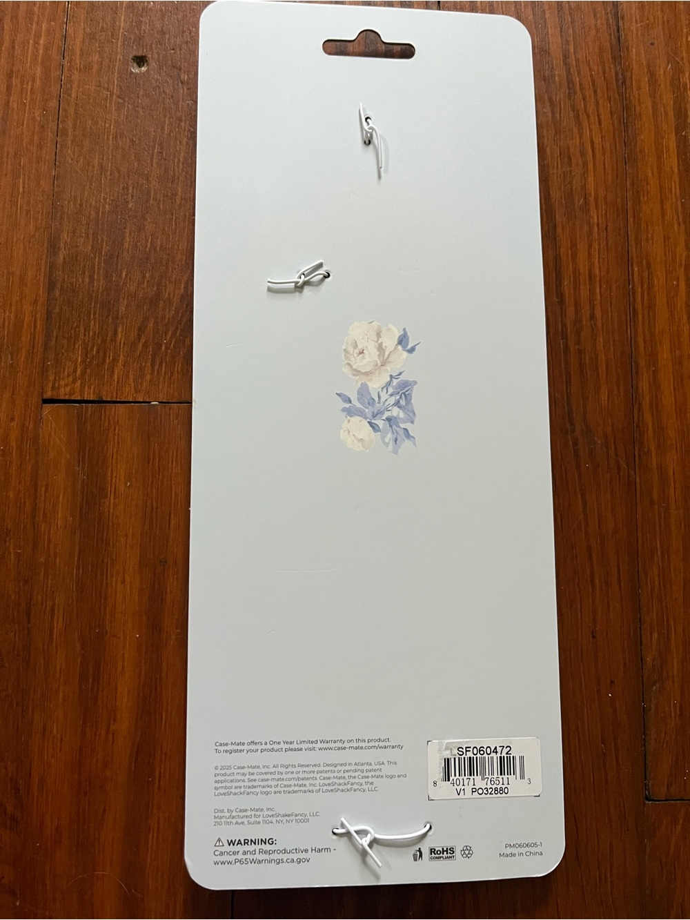 LoveShackFancy CASE•MATE Light Blue Floral Keychain Charm Strap NWT Listing 1 - Picture 5 of 6